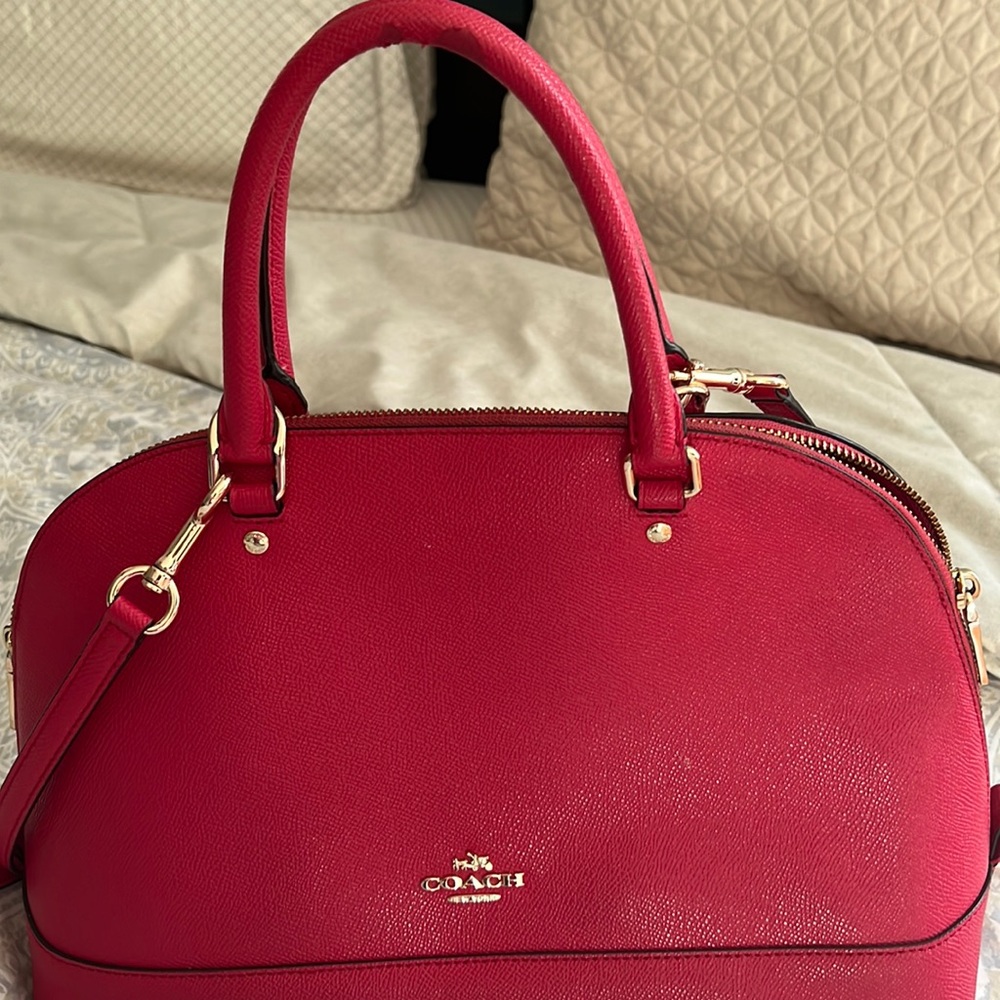 Coach red dome handbag